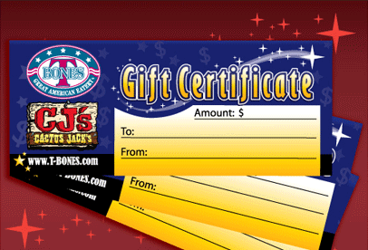 T-Bones/Cactus Jack's Gift Certificate