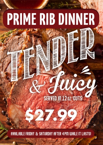 Slow Roasted Prime Rib (Available After 4PM) $24.99