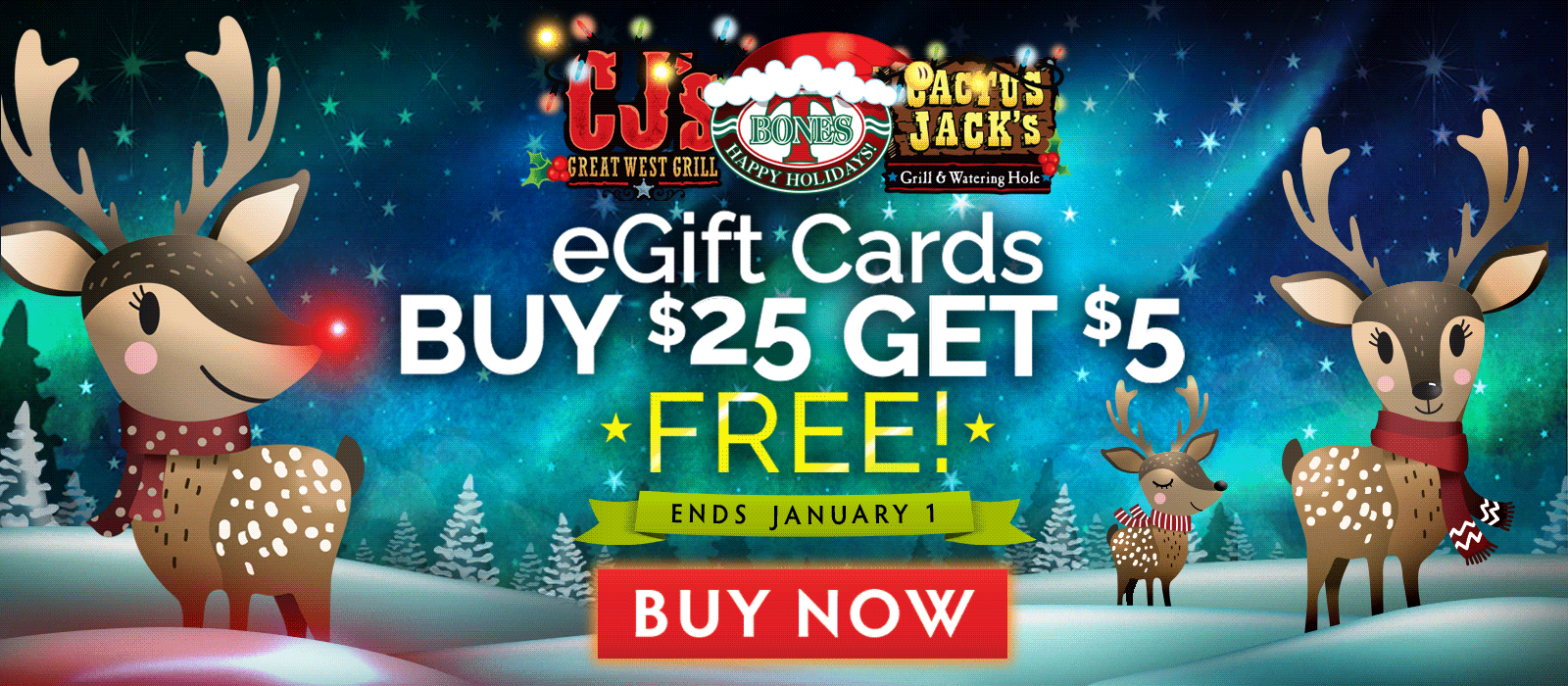 Holiday Gift Card Deal is Here! Buy $25, Get $5!