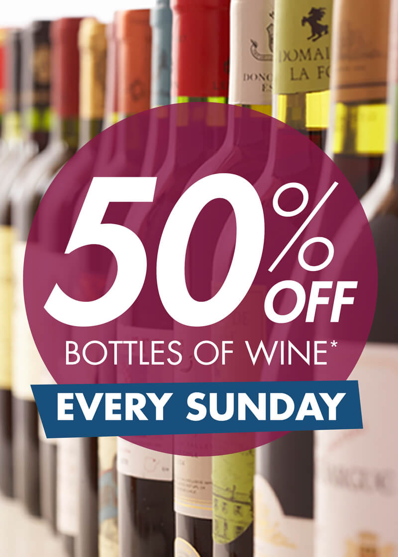 50% OFF Wine Sunday